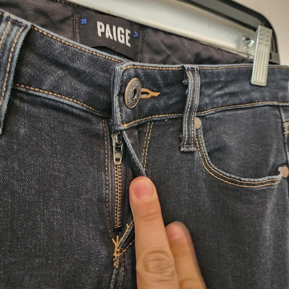 Paige Lou Lou Flare Jeans In Bradford Blue Size 26 Petite - Picture 9 of 16
